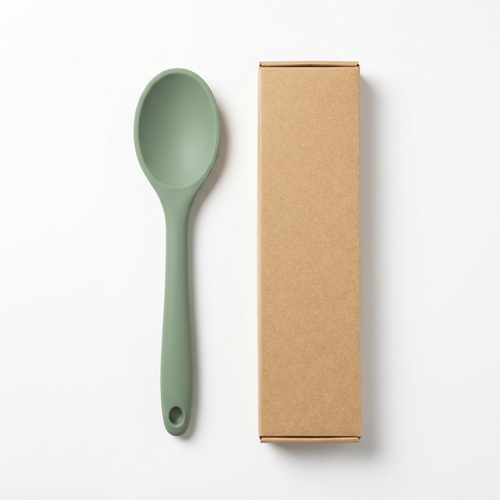 Sage Cooking Spoon with Oval Bowl and Hanging Handle