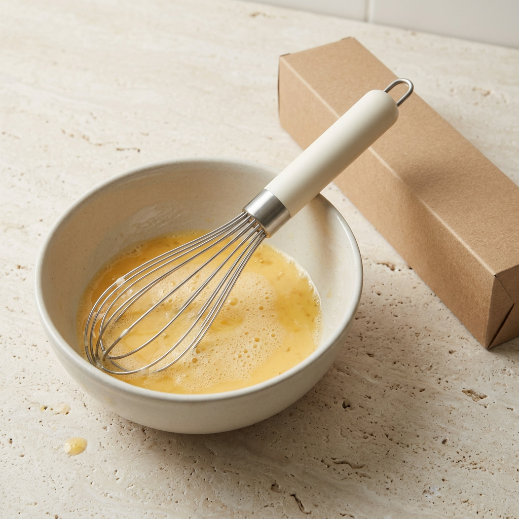 Balloon Whisk with Ivory Handle and Hanging Loop