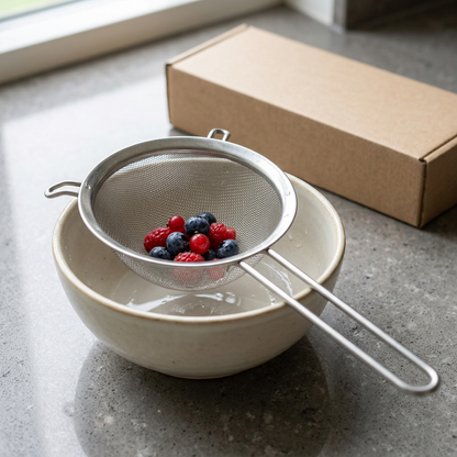 Fine Mesh Kitchen Strainer with Long Loop Handle